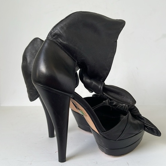 L.A.M.B Womens Lamb Leather Ankle Platfrom Heels in Black size 8.5M - Picture 5 of 10